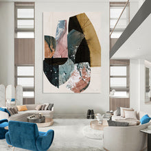 Load image into Gallery viewer, “Geometric Fusion” - Assorted shapes in earthy tones with texture DTP152