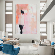 Load image into Gallery viewer, Soft Pink Abstract Figure Painting, Perfect for Feminine Boudoir & Calming Yoga Studio LargeART1897