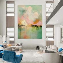 Load image into Gallery viewer, “Pastel Sky - Water Abstract” Abstract Painting on Canvas, Serene Wall Art DKH994
