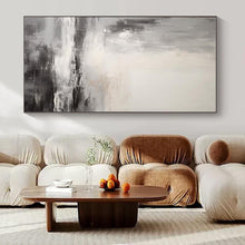 Load image into Gallery viewer, Gray - White Abstract Landscape Painting, Ideal for Modern Coastal Home & Serene Office Space LargeART1377