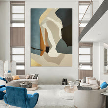 Load image into Gallery viewer, “Geometric Abstraction with Neutral and Metallic Accents” – Sleek Abstract Blending Geometry and Luxury DTP145