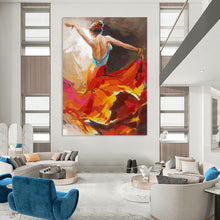 Load image into Gallery viewer, Vivid Abstract Painting, Dynamic Dancer Art for Dance Studio & Spanish - Style Dining Room LargeART2178