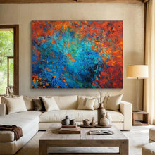 Load image into Gallery viewer, Vibrant Abstract Painting on Canvas - “Blue and Orange Fusion” DKH723