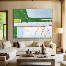 Load image into Gallery viewer, Color - Blocked Landscape Abstract Painting on Canvas DKH565
