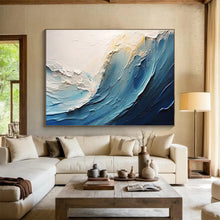 Load image into Gallery viewer, Textured Sea Wave - Coastal Living Room Art LargeART1558