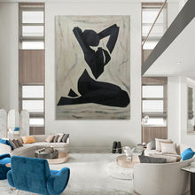 Load image into Gallery viewer, “Black and White Figure Silhouette” - Minimalist Figurative Art on Canvas DKH1565