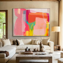 Load image into Gallery viewer, Color - Block Abstract Painting with Pastel Hues for Modern Bedroom & Art Café DKH201