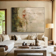 Load image into Gallery viewer, Textured Neutral Abstract with Red Spots Acrylic Art - Ideal for Industrial - style Gallery & Eclectic Living Room LargeART0574