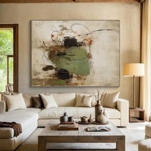 Load image into Gallery viewer, Abstract Green and Black Swirl Acrylic Art - Suited for Nature - lover’s Study & Eclectic Bedroom LargeART0569