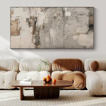 Load image into Gallery viewer, Neutral Textured Abstract with Patches Art for Industrial - style Apartment & Rustic Art Studio LargeART0973