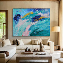 Load image into Gallery viewer, Colorful Ocean Waves Abstract Painting on Canvas - “Sea of Dreams” DKH654