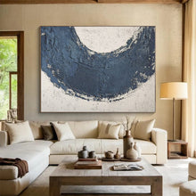 Load image into Gallery viewer, Oversized Blue Semi - Circular Textured Acrylic Art for Hallway & Minimalist Home LargeART0427