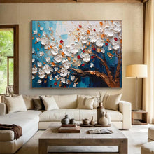 Load image into Gallery viewer, Textured Tree “Blossom Burst” Painting on Canvas, Dynamic Floral Art DKH888
