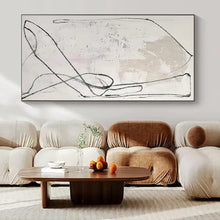 Load image into Gallery viewer, Oversized Hand - painted Black & White Sketchy Lines Art for Industrial - Style Galleries LargeART0163