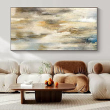 Load image into Gallery viewer, Soft Gold, Blue & Beige Abstract Acrylic Art, Nice for Calming Nursery & Tranquil Meditation Room LargeART1003