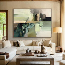 Load image into Gallery viewer, Custom Large Green - Gray Abstract Fusion - Ideal for Sustainable Living Space & Nature - Themed Office LargeART0743