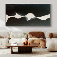 Load image into Gallery viewer, Black and White Kiss Abstract Canvas Painting, Perfect for Intimate Bedroom & Contemporary Art Space LargeART1199