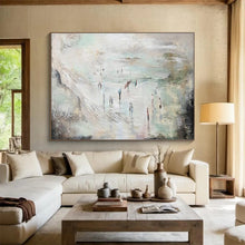 Load image into Gallery viewer, Hand - painted Large - dimension Abstract Beach Scene Acrylic Art for Coastal - Themed Living Rooms LargeART1774