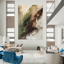 Load image into Gallery viewer, “Green and Brown Abstract Swirl” – Organic Abstract with Swirling Textures DTP118