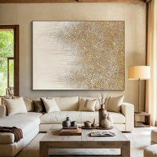 Load image into Gallery viewer, Large - Format Glittering Gold - Silver Abstract Acrylic for Glamorous Entryway LargeART0281