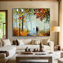 Load image into Gallery viewer, “Autumn Stroll in the Park” - Romantic Forest Path Abstract Acrylic, Perfect for Dining Room and Couple’s Bedroom DLZ225