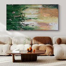 Load image into Gallery viewer, Green - Gold Floral Abstract Painting, Suited for Botanical - Themed Bedroom & Garden - Lover’s Study LargeART1403