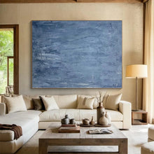 Load image into Gallery viewer, Oversized Blue Textured Abstract Art for Spa & Minimalist Bedroom LargeART0459