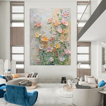 Load image into Gallery viewer, “Impasto Flower Garden” - Colorful Textured Floral Art on Canvas DKH1384