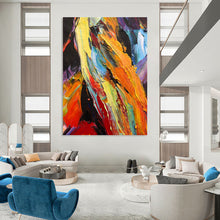 Load image into Gallery viewer, “Textured Color Burst Abstract” - Multicolor Abstract Art on Canvas DKH1281