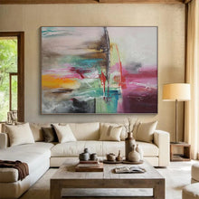 Load image into Gallery viewer, Hand - painted Substantial Colorful Abstract Composition Acrylic Art for Artistic Studios LargeART0056