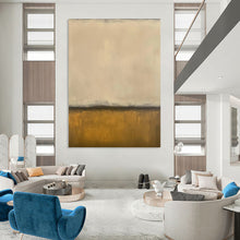 Load image into Gallery viewer, “Beige and Gold Minimalist Horizons” - Beige, Gold, Grey Abstract Art on Canvas DKH1238