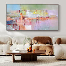 Load image into Gallery viewer, Grand Hand - painted Pastel Abstract Fusion Acrylic Art for Bohemian - Style Living Rooms LargeART0211