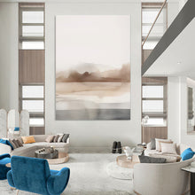 Load image into Gallery viewer, Brown - Gray Abstract Watercolor Layers, Suited for Rustic Bedroom & Cozy Reading Nook LargeART2061