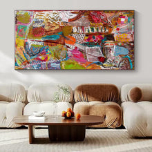Load image into Gallery viewer, Colorful Abstract Collage Acrylic Art, Ideal for Eclectic Living Room & Creative Art Studio LargeART1083