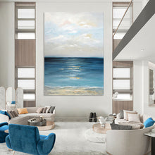 Load image into Gallery viewer, Calm Sea at Sunset Abstract Landscape, Suited for Coastal Bedroom & Relaxing Balcony LargeART2020