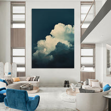 Load image into Gallery viewer, “Soft Clouds on Deep Blue” - Impressionistic Abstract Acrylic, Ideal for Relaxing Lounge and Home Office DTP015