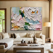 Load image into Gallery viewer, Impasto Flower “Blush Blooms” Painting on Canvas, Romantic Floral Art DKH817