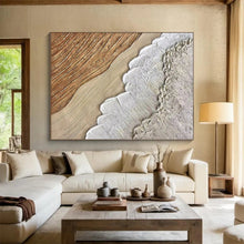 Load image into Gallery viewer, Custom Large Neutral - Toned Textured Layers – Perfect for Rustic - Modern Dining Room & Timeless Art Gallery LargeART0721
