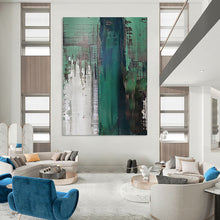 Load image into Gallery viewer, Green Abstract Textures Painting, Ideal for Modern Office & Nature - Inspired Living Room LargeART2021