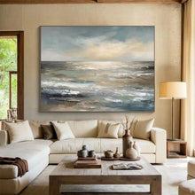 Load image into Gallery viewer, Misty Sea Abstract - Calm Living Room Art LargeART1548