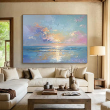 Load image into Gallery viewer, Vibrant Seaside Sunset Abstract Painting On Canvas DKH363