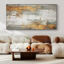 Load image into Gallery viewer, Gray, Gold & White Abstract Canvas Painting 2, Great for Industrial - Chic Bedroom & Modern Hallway LargeART1271