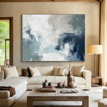 Load image into Gallery viewer, Cool - Toned Abstract Painting for Coastal Home & Serene Study DKH236