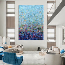 Load image into Gallery viewer, Blue - Toned Abstract Mosaic - Ideal for Home Office & Meditation Space LargeART2349