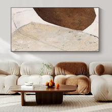 Load image into Gallery viewer, Grand Hand - painted Brown & Beige Textured Shapes Acrylic Art for Neutral - Toned Studies LargeART0171