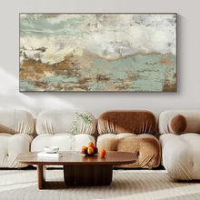 Load image into Gallery viewer, Textured Green & Brown Abstract Canvas Painting 2, Ideal for Farmhouse Dining Room & Bohemian Bedroom LargeART1268