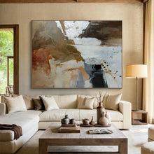 Load image into Gallery viewer, Earth - Toned Abstract Painting for Rustic Kitchen & Cozy Library DKH133