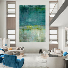 Load image into Gallery viewer, Teal & Green Textured Abstract Art, Perfect for Coastal Bedroom & Relaxing Spa LargeART2274