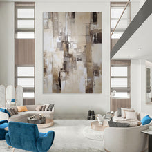 Load image into Gallery viewer, “Neutral Tones Abstract Composition” - Beige, Grey, White Abstract Art on Canvas DKH1307
