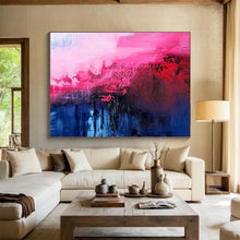 Load image into Gallery viewer, Pink - Blue Abstract Painting for Chic Boutique & Romantic Bedroom DKH268